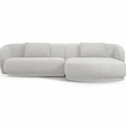 Canapé angle droit Linden Chenille 4 Places argenté chiné - 289x177x72 cm-Mazzini Sofas Online