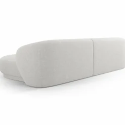 Canapé angle droit Linden Chenille 4 Places argenté chiné - 289x177x72 cm-Mazzini Sofas Online