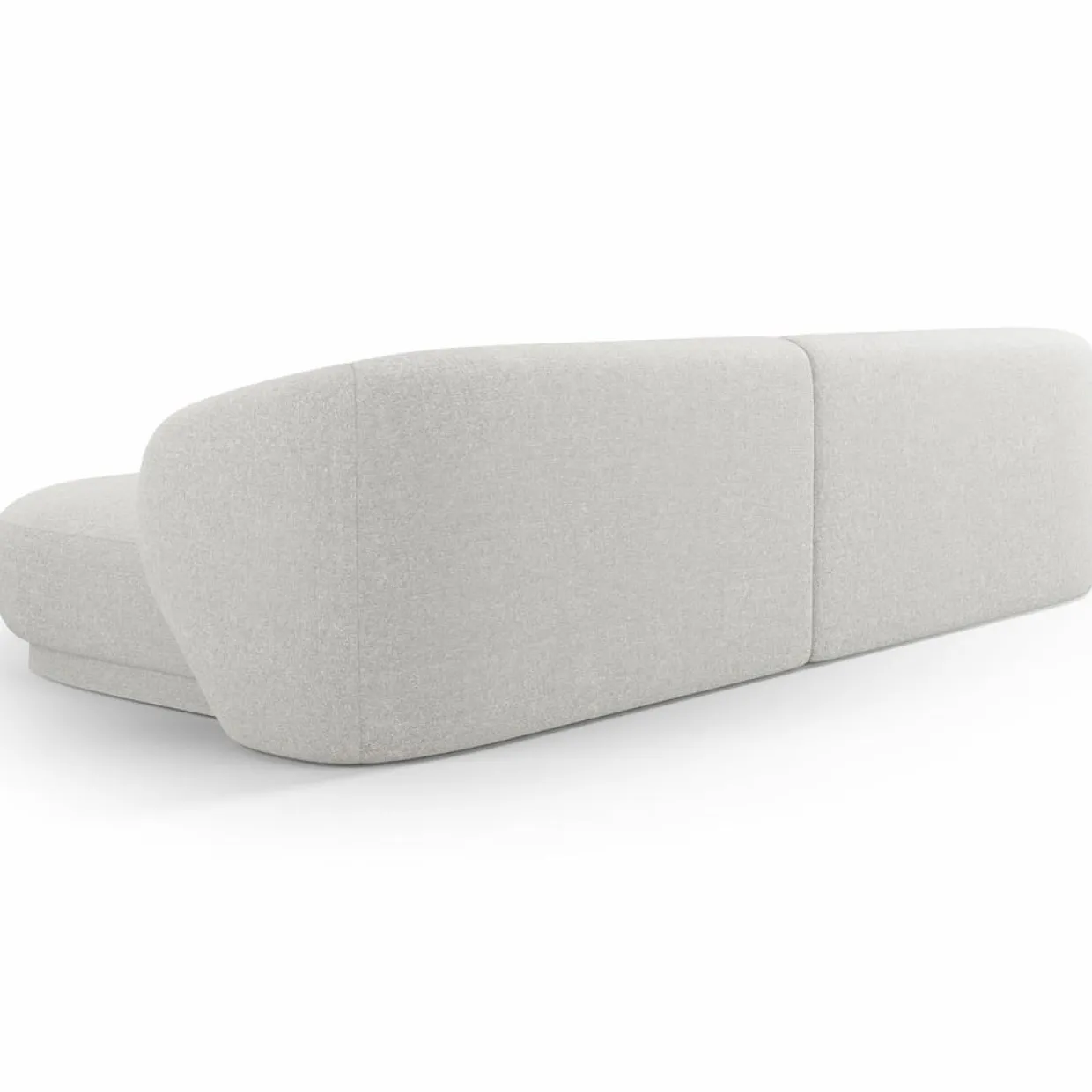 Canapé angle droit Linden Chenille 4 Places argenté chiné - 289x177x72 cm-Mazzini Sofas Online
