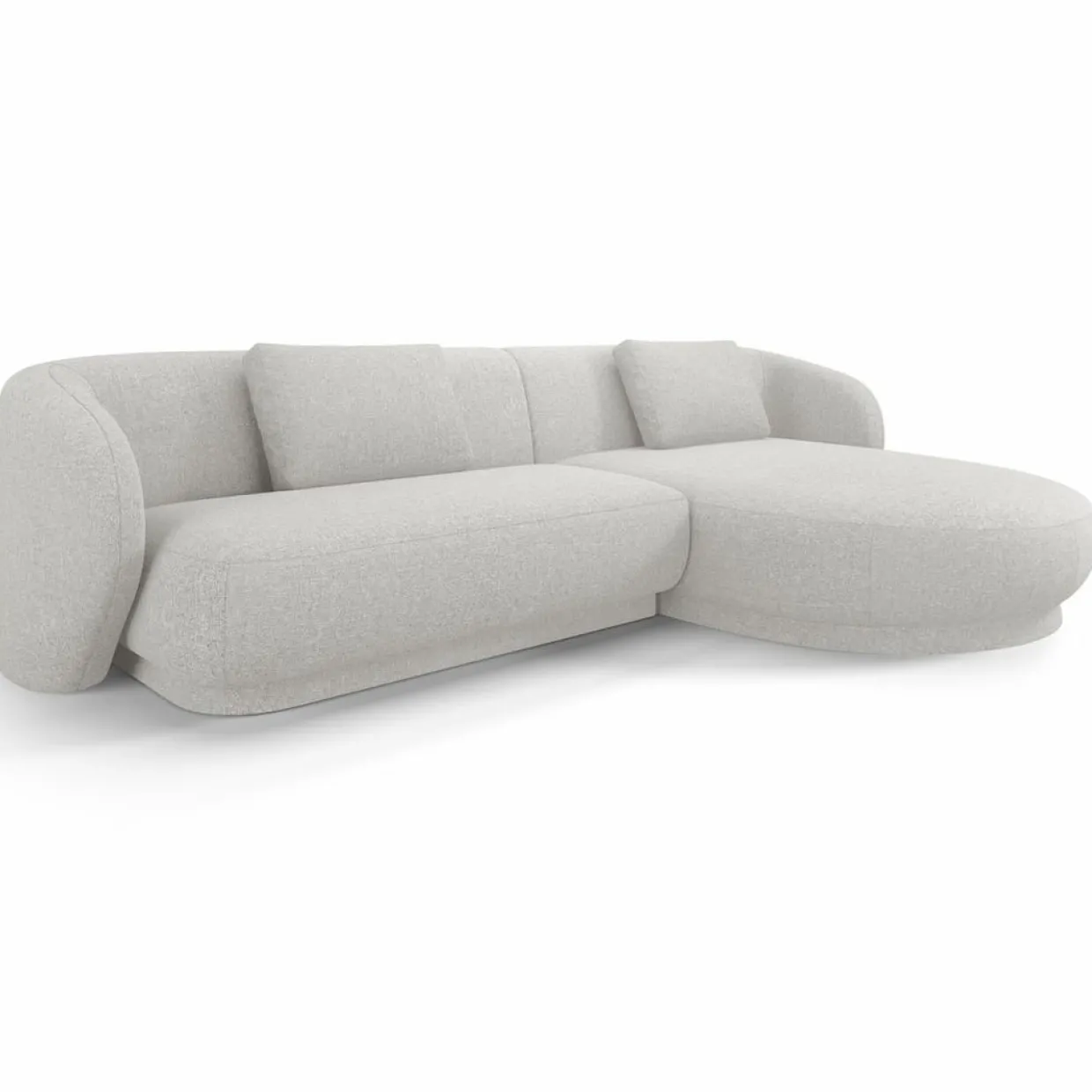 Canapé angle droit Linden Chenille 4 Places argenté chiné - 289x177x72 cm-Mazzini Sofas Online