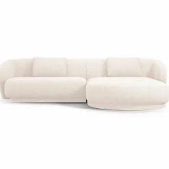 Canapé angle droit Linden Chenille 4 Places beige clair - 289x177x72 cm-Mazzini Sofas Discount
