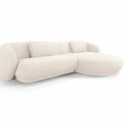 Canapé angle droit Linden Chenille 4 Places beige clair - 289x177x72 cm-Mazzini Sofas Discount