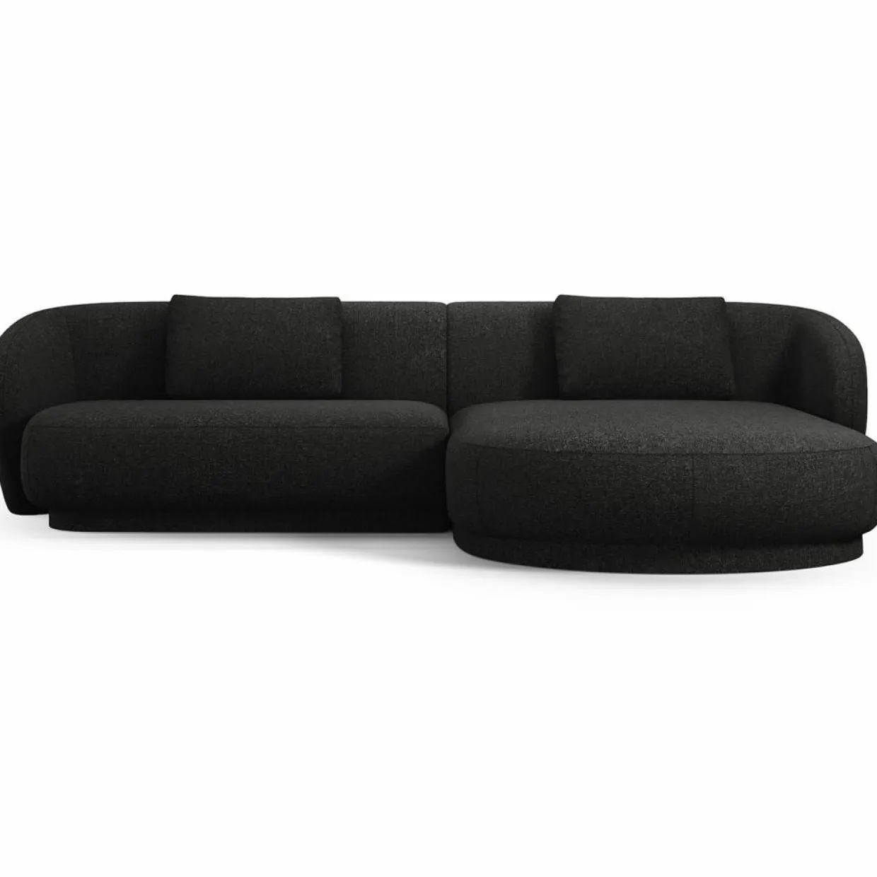 Mazzini Sofas Canapés^Canapé angle droit Linden Chenille 4 Places noir - 289x177x72 cm