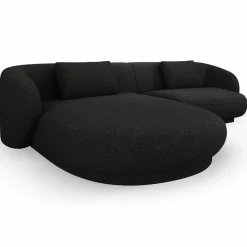 Canapé angle gauche Linden Chenille 4 Places noir - 289x177x72 cm-Mazzini Sofas Sale