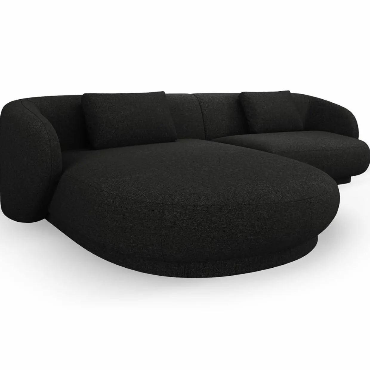 Canapé angle gauche Linden Chenille 4 Places noir - 289x177x72 cm-Mazzini Sofas Sale