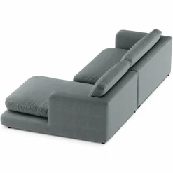 Mazzini Sofas Canapés^Canapé d'angle droit Daphne 4 Places Gris Foncé - 270x170x86 cm