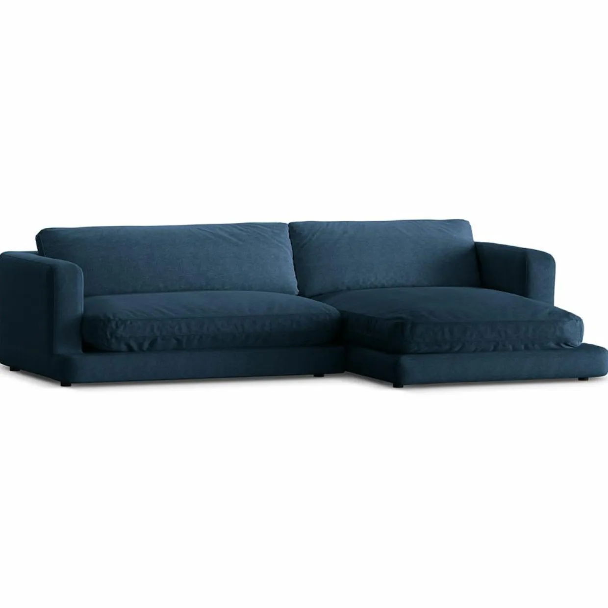 Canapé d'angle droit Daphne 4 Places Bleu Marine - 270x170x86 cm-Mazzini Sofas Outlet