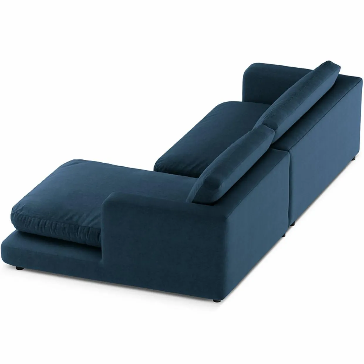 Canapé d'angle droit Daphne 4 Places Bleu Marine - 270x170x86 cm-Mazzini Sofas Outlet
