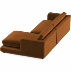 Mazzini Sofas Canapés^Canapé d'angle droit en Velours Daphne 4 Places Terracotta - 270x170x86 cm