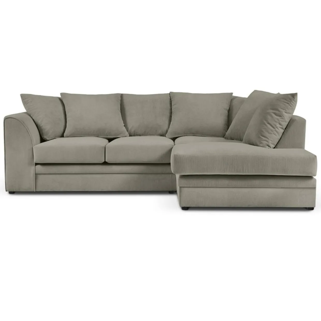 Canapé d'angle Droit Quince Velours côtelé 4 Places gris clair - 221x171x80 cm-Mazzini Sofas Clearance