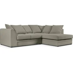 Canapé d'angle Droit Quince Velours côtelé 4 Places gris clair - 221x171x80 cm-Mazzini Sofas Clearance