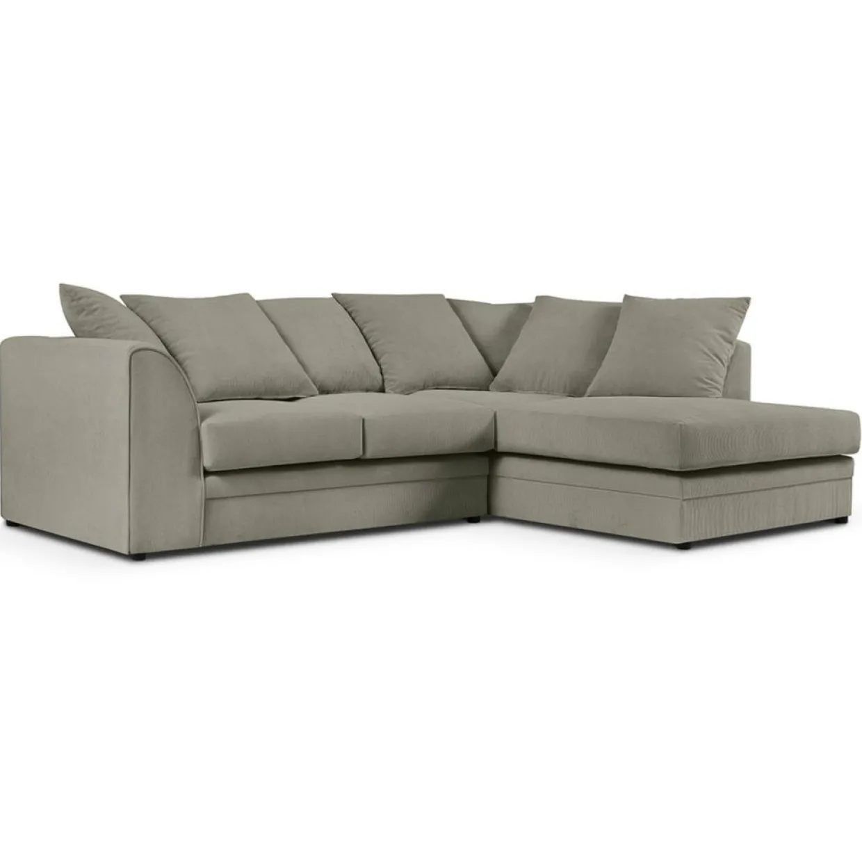 Canapé d'angle Droit Quince Velours côtelé 4 Places gris clair - 221x171x80 cm-Mazzini Sofas Clearance