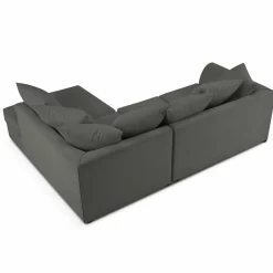 Mazzini Sofas Canapés^Canapé d'angle droit Quince 4 Places gris foncé - 221x171x80 cm