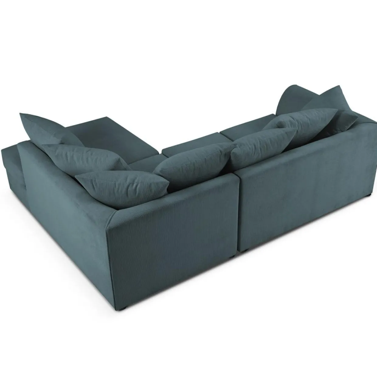 Canapé d'angle droit Quince 4 Places bleu - 221x171x80 cm-Mazzini Sofas Discount