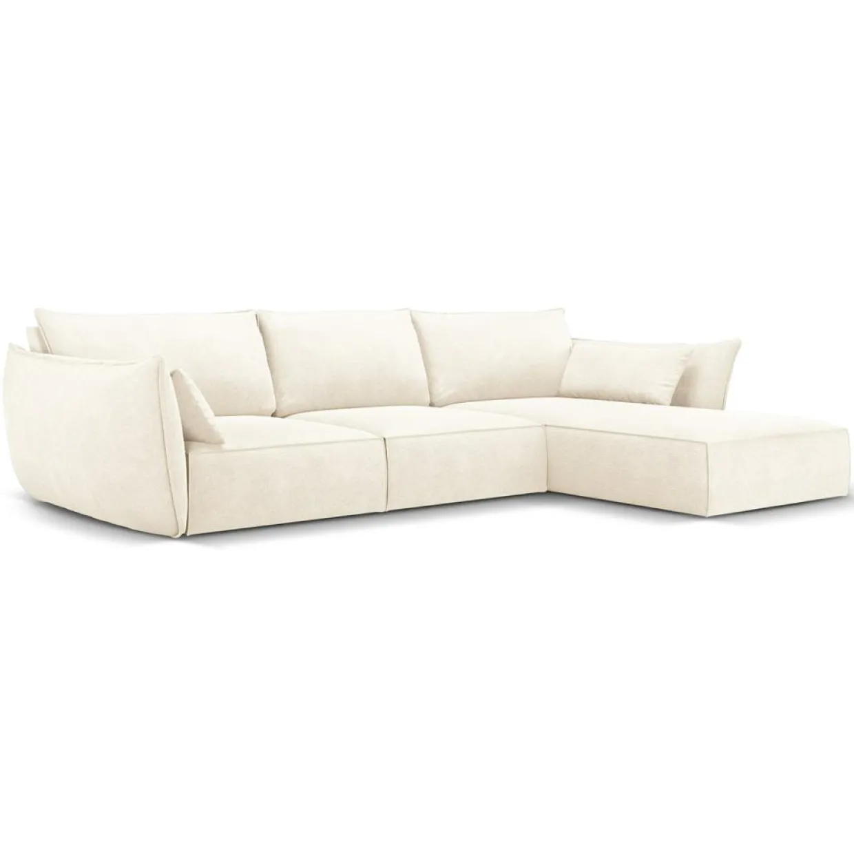 Canapé D'Angle Droit Vanda 5 Places 2 beige clair - 208x166x85 cm-Mazzini Sofas Sale