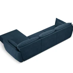 Canapé D'Angle Droit Vanda 5 Places 2 bleu roi - 208x166x85 cm-Mazzini Sofas Best