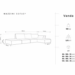 Mazzini Sofas Canapés^Canapé D'Angle Droit Vanda 5 Places 1 beige clair - 386x166x85 cm