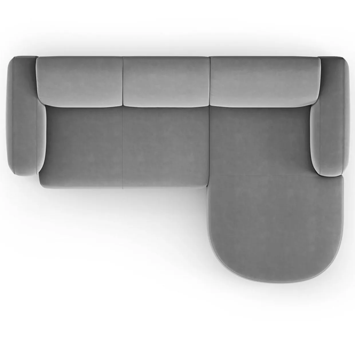 Mazzini Sofas Canapés^Canapé d'angle droit Velours Jasmin 4 Places gris - 250x170x72 cm