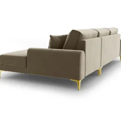 Mazzini Sofas Canapés^Canapé d'angle droit velours madara beige - 254x182x90 cm