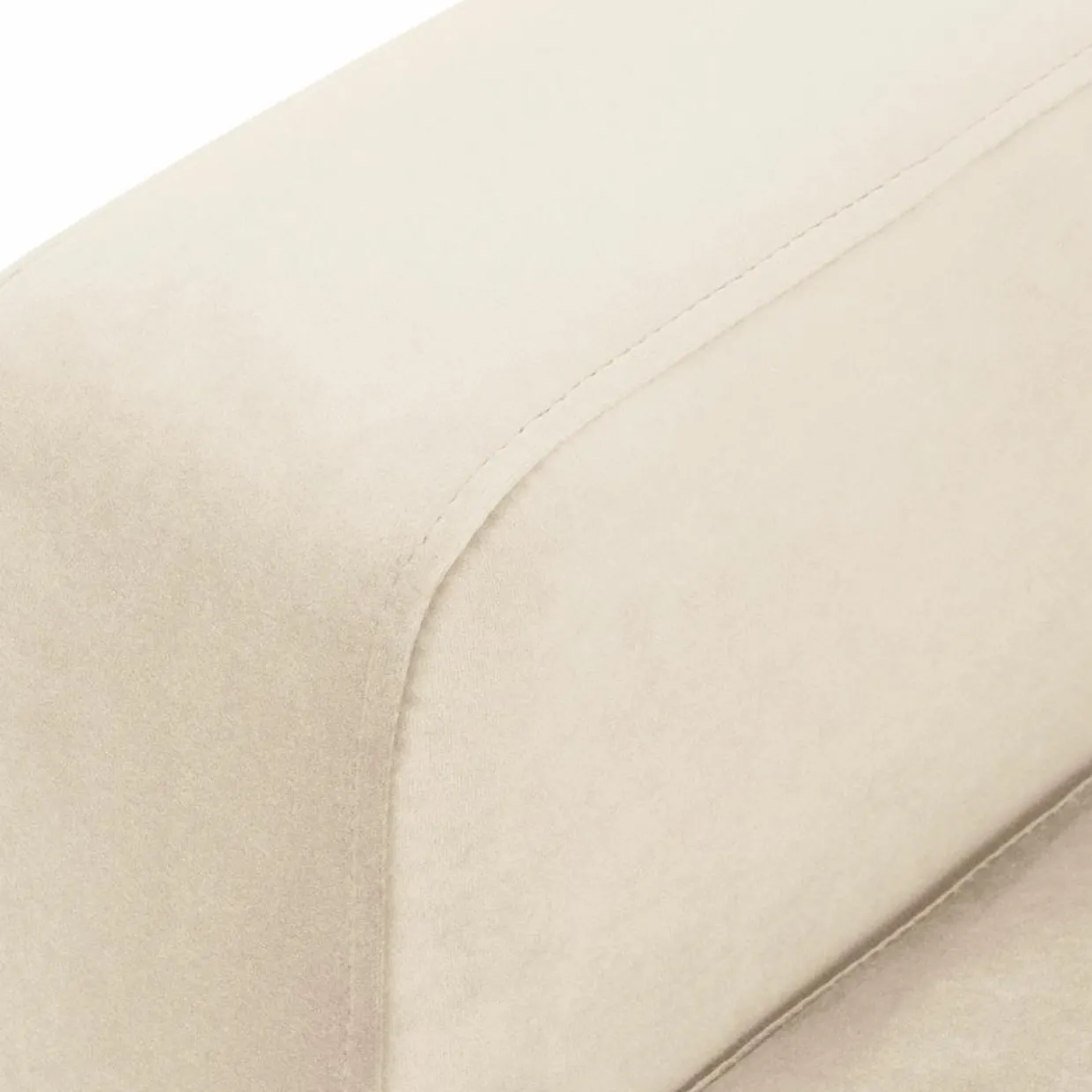 Canapé d'angle Droit Velours Venus 5 Places beige clair - 254x185x90 cm-Mazzini Sofas