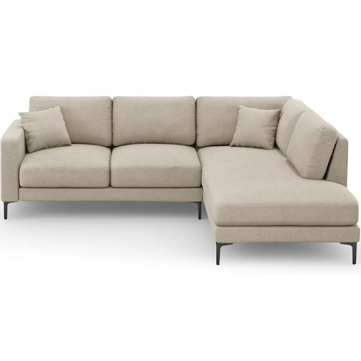 Mazzini Sofas Canapés^Canapé d'angle Droit Venus 5 Places beige - 254x185x90 cm