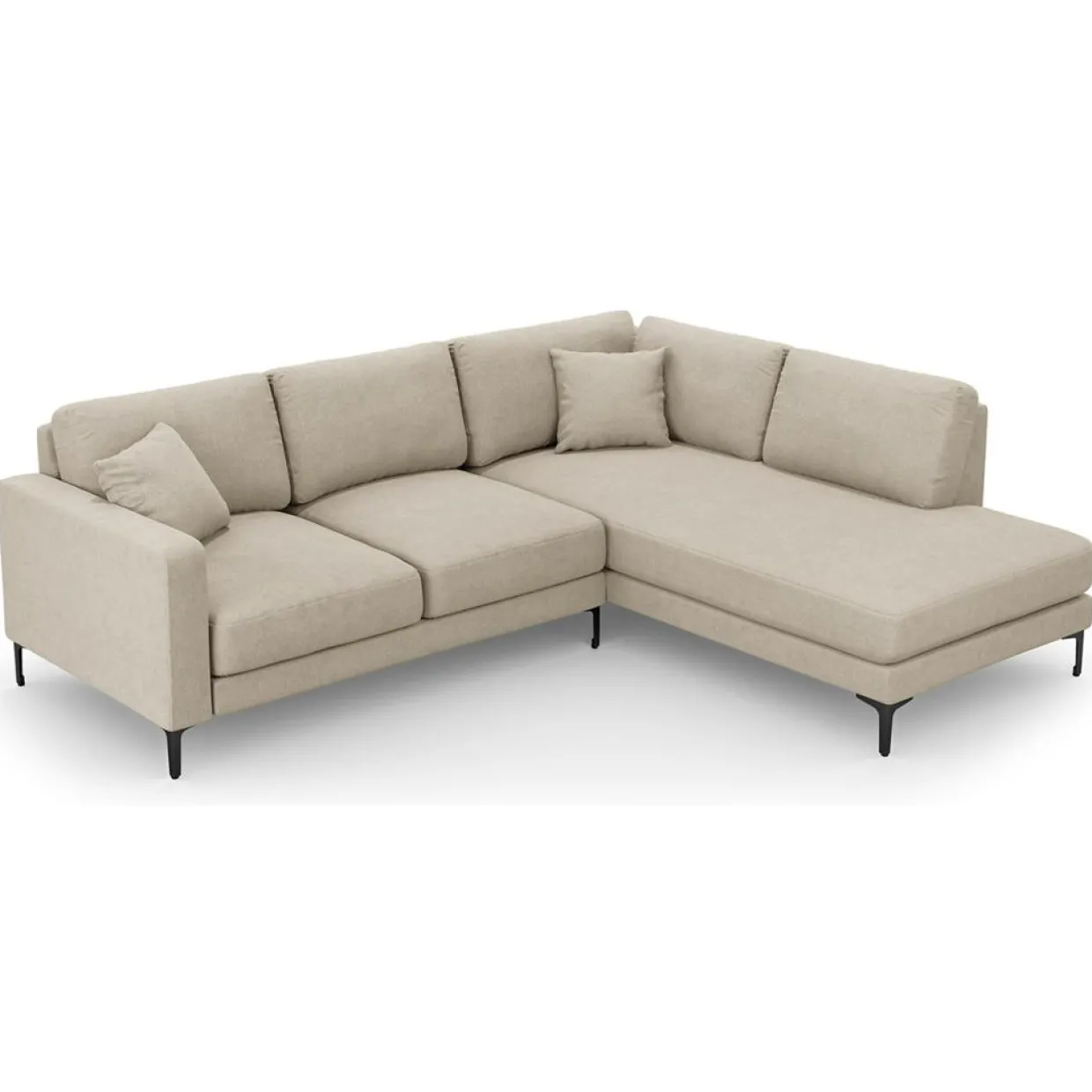 Mazzini Sofas Canapés^Canapé d'angle Droit Venus 5 Places beige - 254x185x90 cm