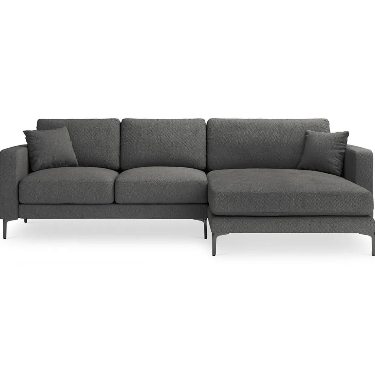 Mazzini Sofas Canapés^Canapé d'angle Droit Venus 4 Places gris foncé - 248x160x90 cm