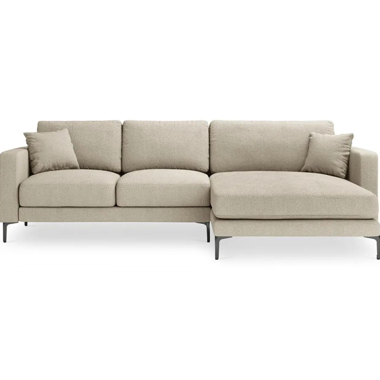 Mazzini Sofas Canapés^Canapé d'angle Droit Venus 4 Places beige - 248x160x90 cm