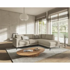 Mazzini Sofas Canapés^Canapé d'angle Droit Venus 4 Places beige - 248x160x90 cm