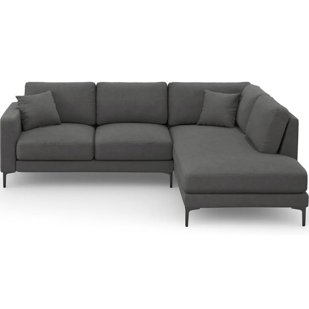 Canapé d'angle Droit Venus 5 Places gris foncé - 254x185x90 cm-Mazzini Sofas Hot