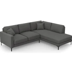 Canapé d'angle Droit Venus 5 Places gris foncé - 254x185x90 cm-Mazzini Sofas Hot