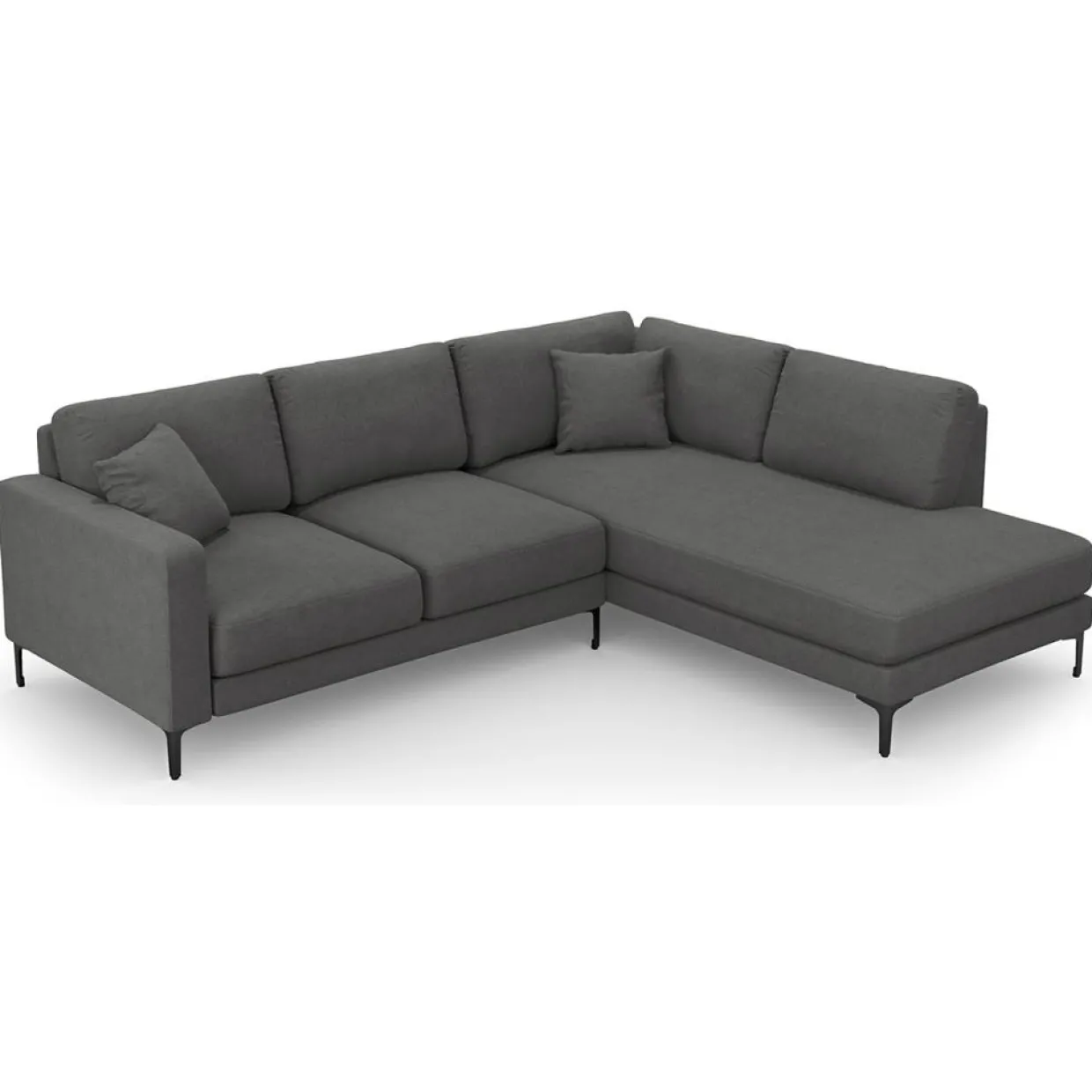 Canapé d'angle Droit Venus 5 Places gris foncé - 254x185x90 cm-Mazzini Sofas Hot