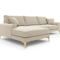 Mazzini Sofas Canapés^Canapé d'angle gauche 5 places Madara beige - 254x182x90 cm