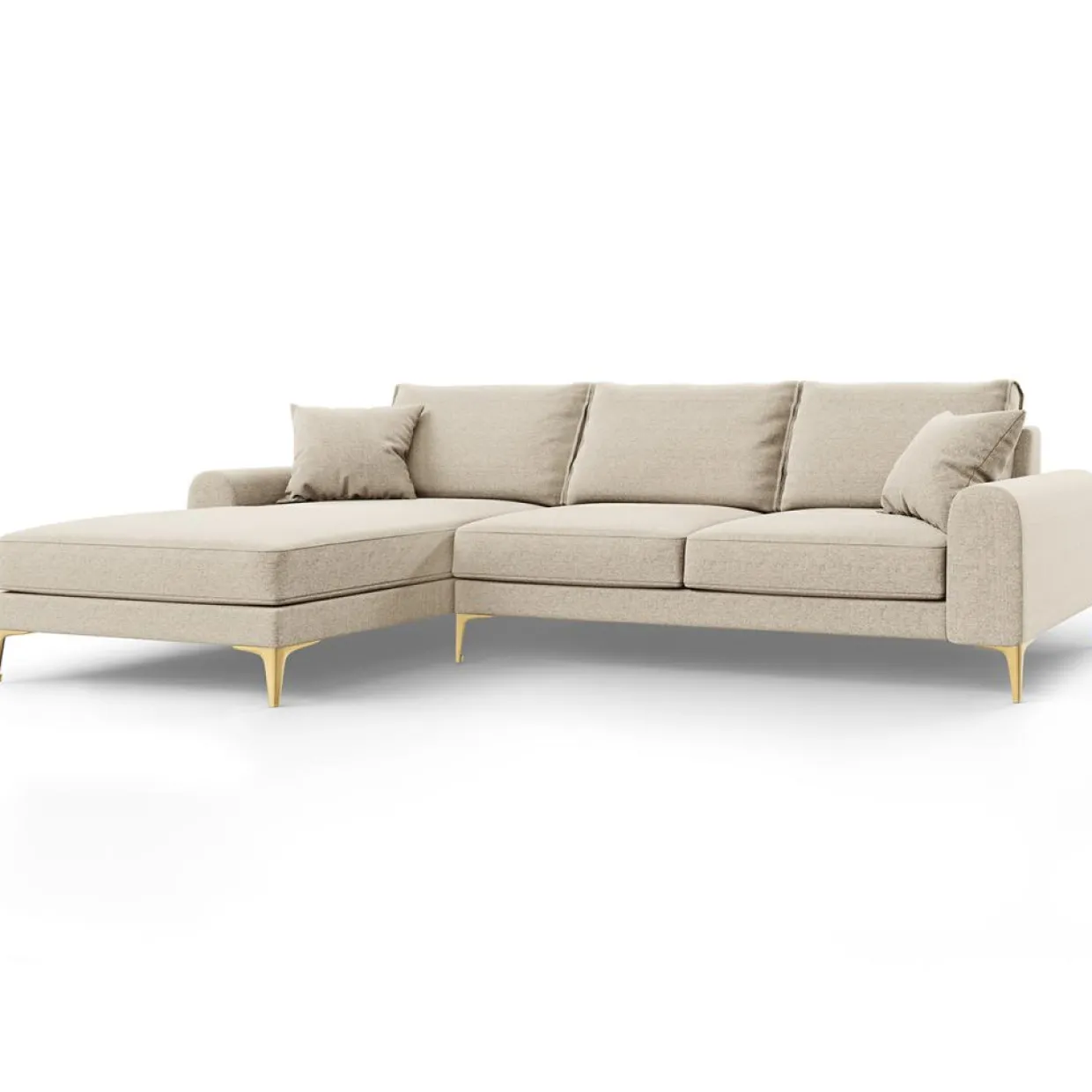 Mazzini Sofas Canapés^Canapé d'angle gauche 5 places Madara beige - 254x182x90 cm