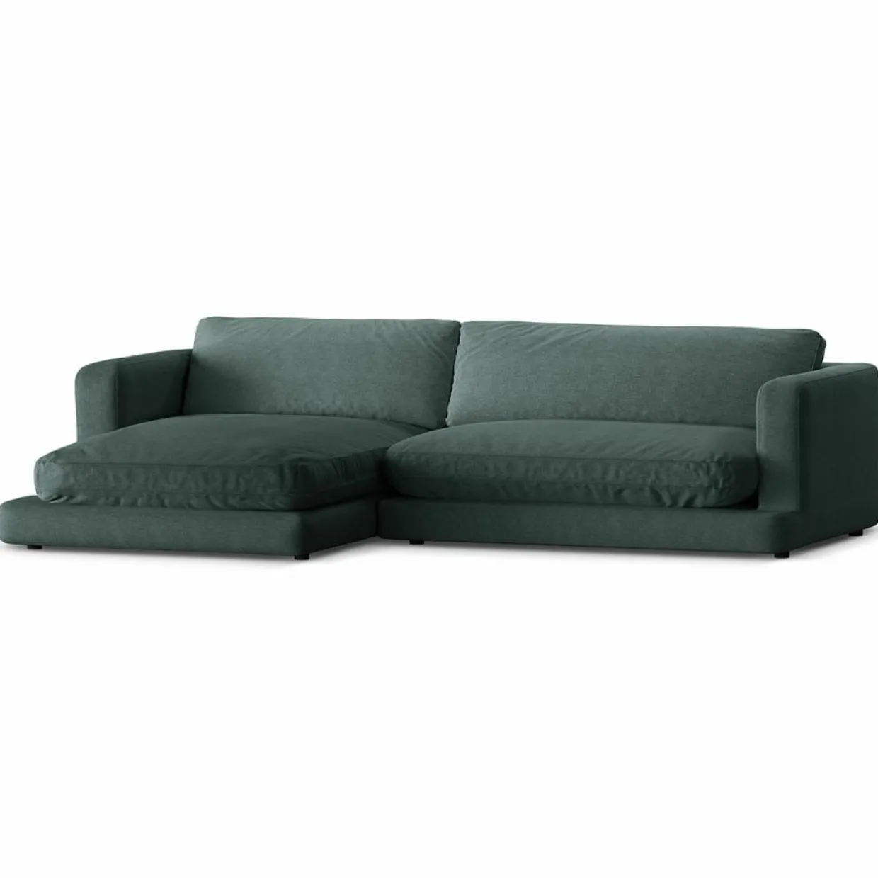 Mazzini Sofas Canapés^Canapé d'angle Gauche Daphne 4 Places Vert mousse - 270x170x86 cm