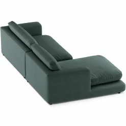 Mazzini Sofas Canapés^Canapé d'angle Gauche Daphne 4 Places Vert mousse - 270x170x86 cm