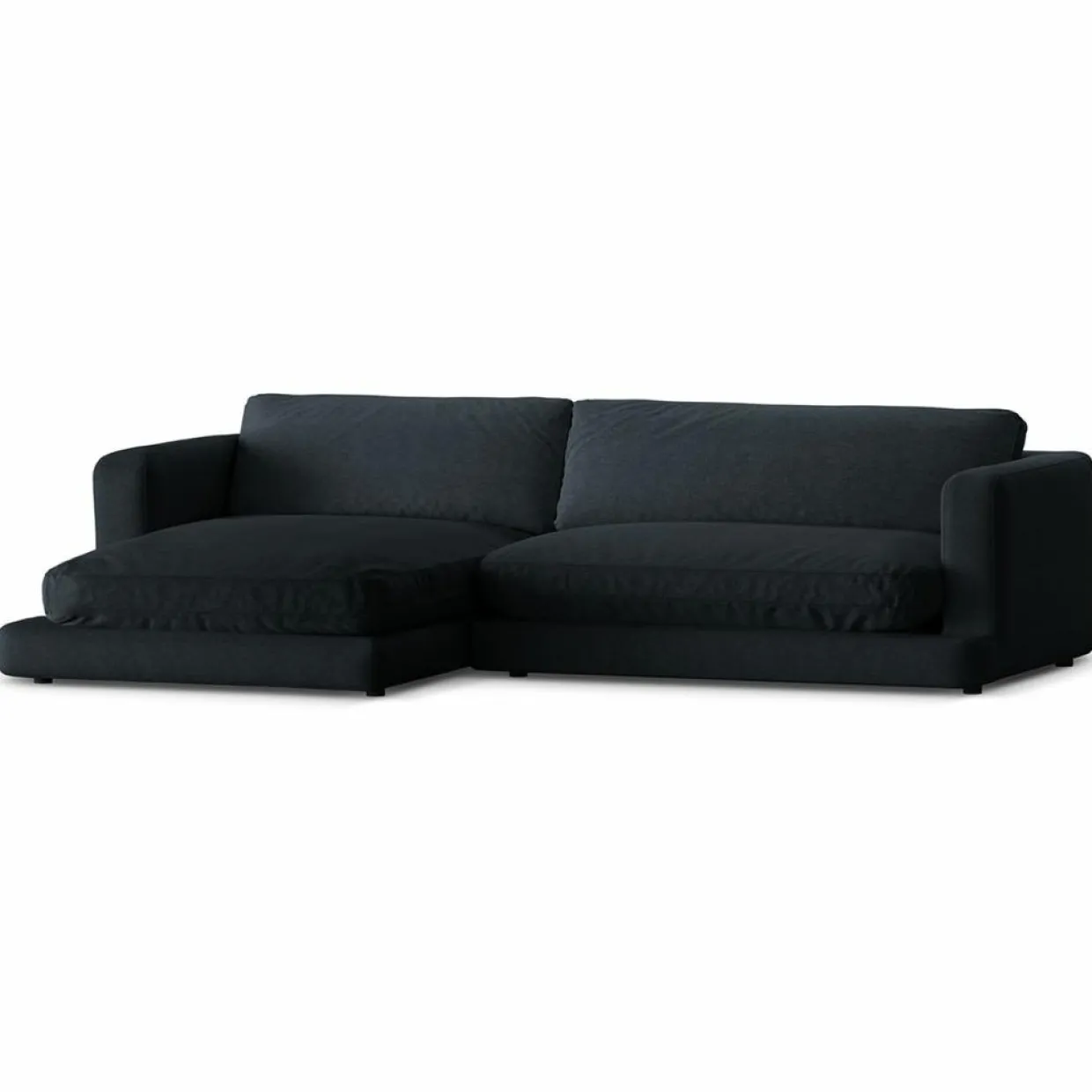Canapé d'angle Gauche Daphne 4 Places Noir - 270x170x86 cm-Mazzini Sofas