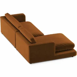 Mazzini Sofas Canapés^Canapé d'angle Gauche en Velours Daphne 4 Places Terracotta - 270x170x86 cm