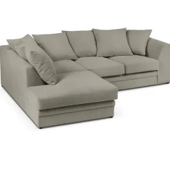 Mazzini Sofas Canapés^Canapé d'angle Gauche Quince Velours côtelé 4 Places gris clair - 221x171x80 cm