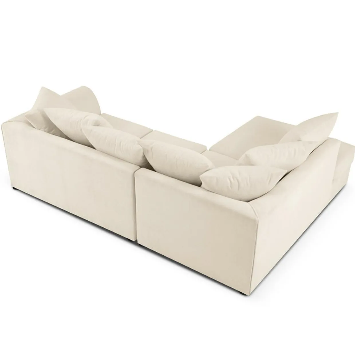 Canapé d'angle Gauche Quince Velours côtelé 4 Places beige clair - 221x171x80 cm-Mazzini Sofas Clearance