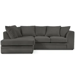 Mazzini Sofas Canapés^Canapé d'angle gauche Quince 4 Places gris foncé - 221x171x80 cm