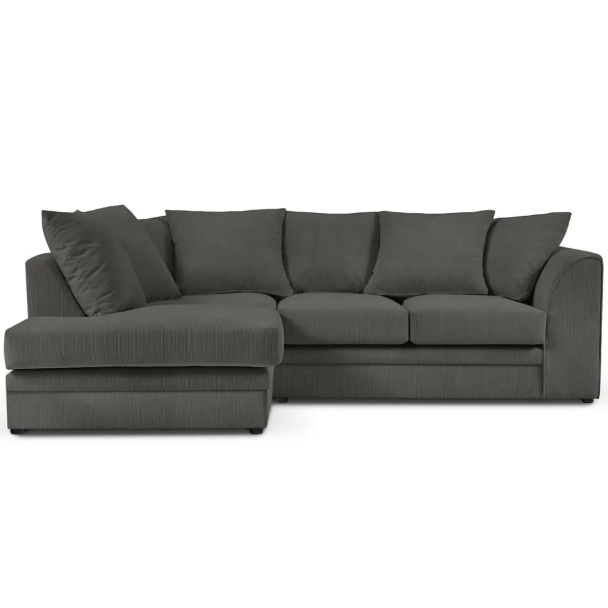 Mazzini Sofas Canapés^Canapé d'angle gauche Quince 4 Places gris foncé - 221x171x80 cm