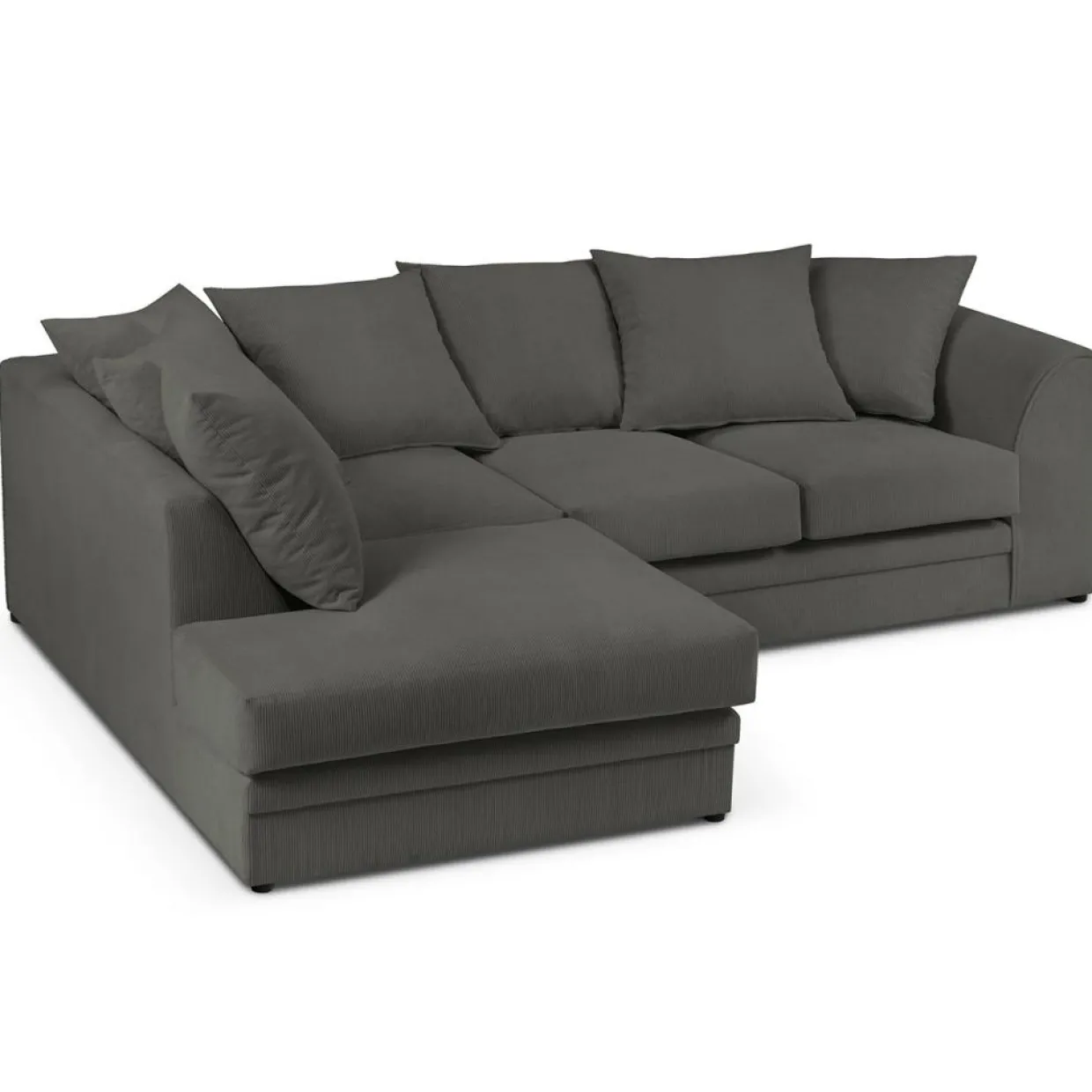Mazzini Sofas Canapés^Canapé d'angle gauche Quince 4 Places gris foncé - 221x171x80 cm