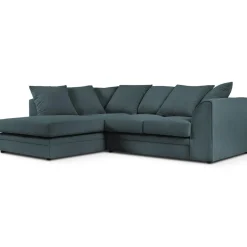 Mazzini Sofas Canapés^Canapé d'angle gauche Quince 4 Places bleu - 221x171x80 cm