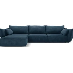 Canapé D'Angle Gauche Vanda 5 Places 2 bleu roi - 208x166x85 cm-Mazzini Sofas Clearance