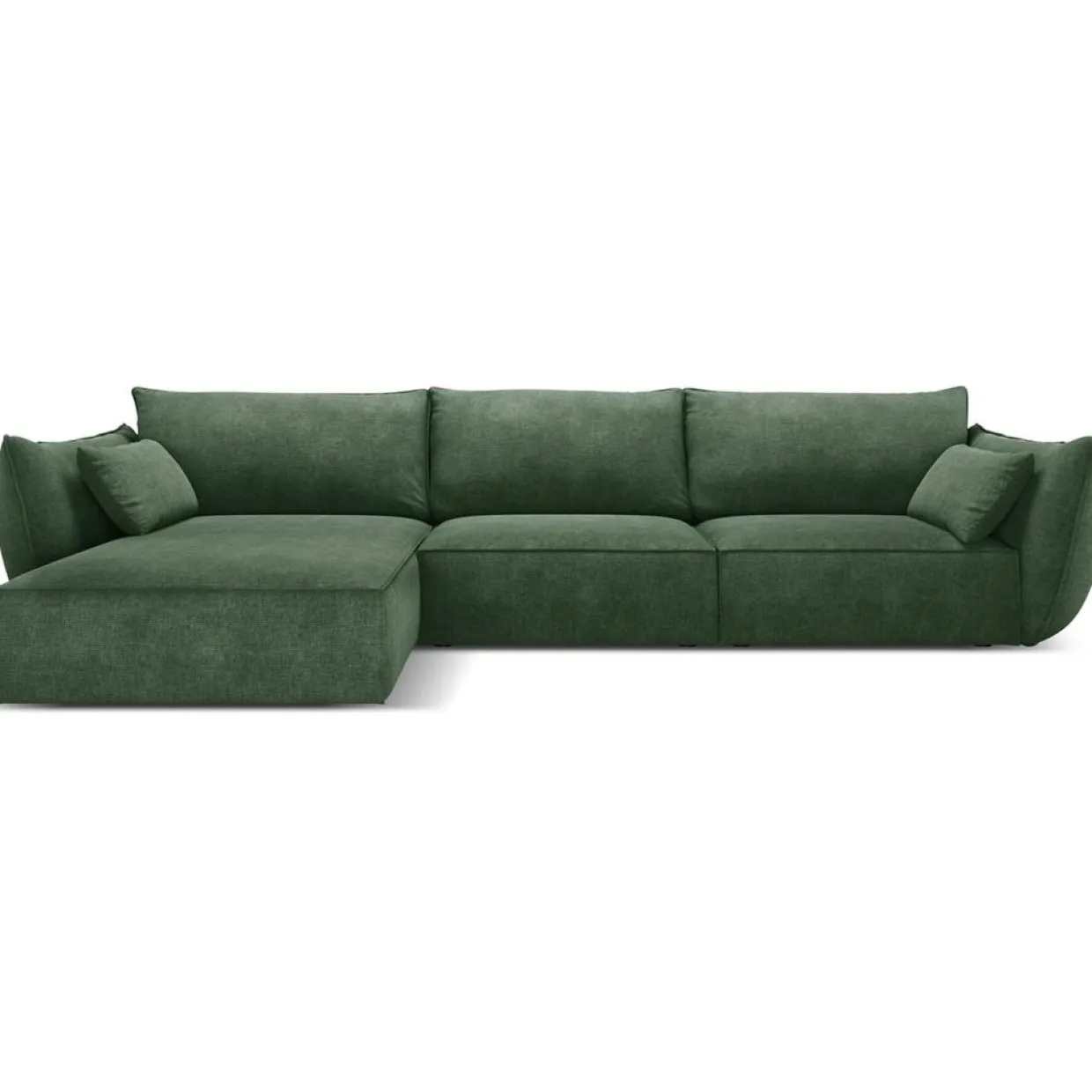 Mazzini Sofas Canapés^Canapé D'Angle Gauche Vanda 5 Places 2 vert bouteille - 208x166x85 cm