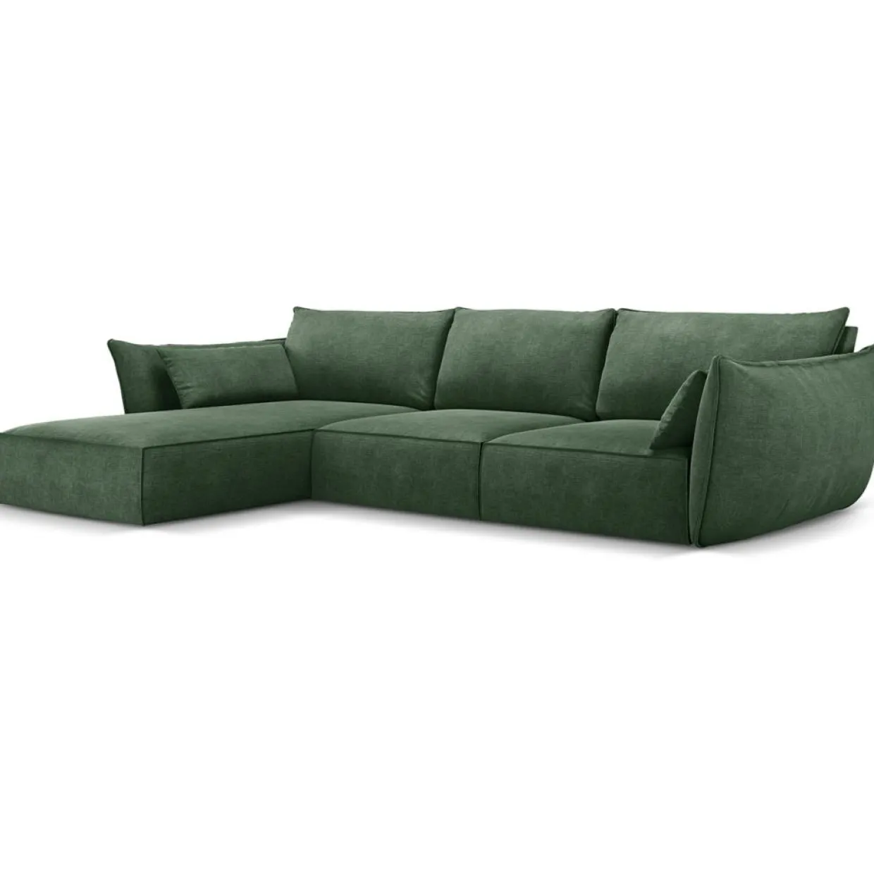 Mazzini Sofas Canapés^Canapé D'Angle Gauche Vanda 5 Places 2 vert bouteille - 208x166x85 cm