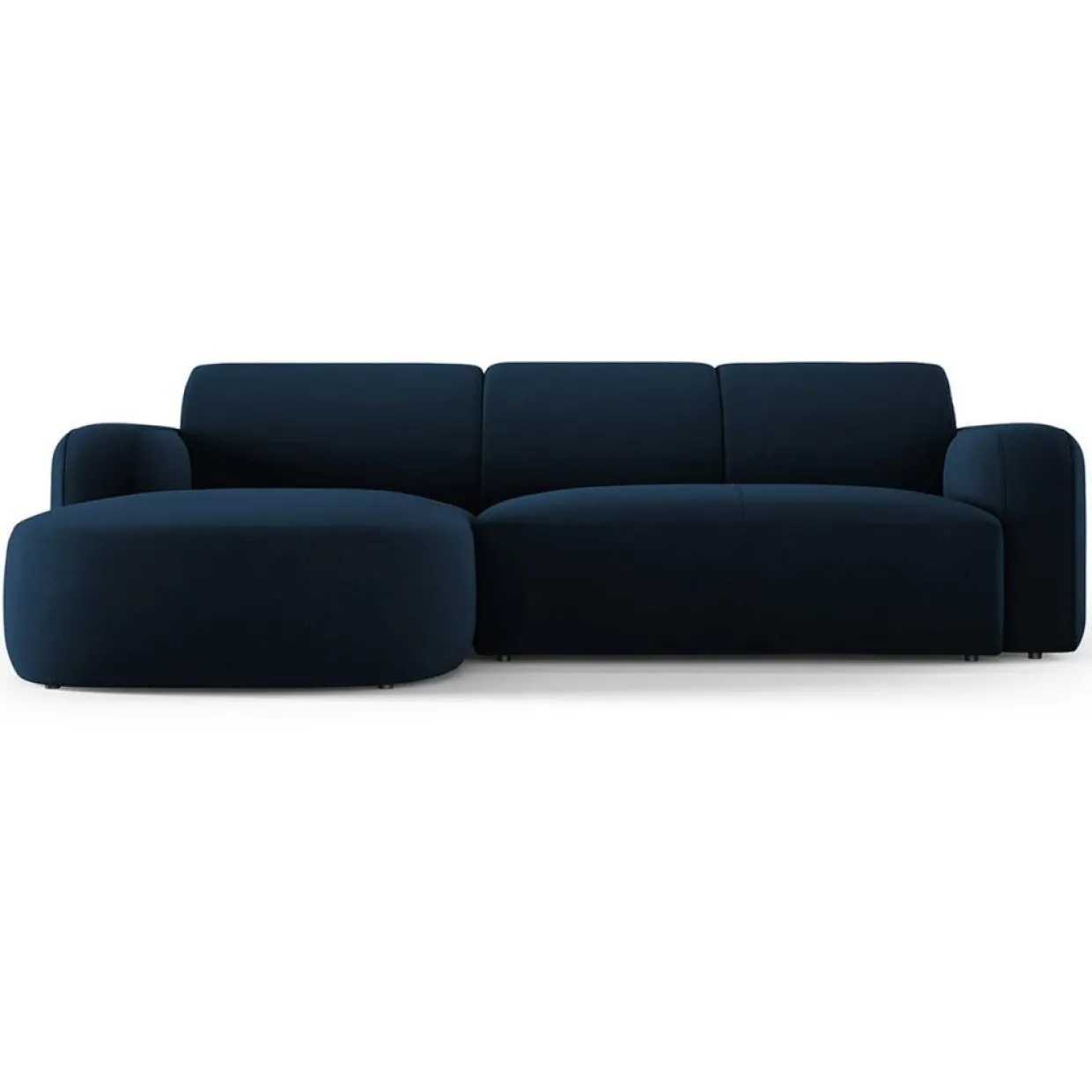 Mazzini Sofas Canapés^Canapé d'angle gauche Velours Jasmin 4 Places bleu roi - 250x170x72 cm