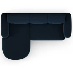 Mazzini Sofas Canapés^Canapé d'angle gauche Velours Jasmin 4 Places bleu roi - 250x170x72 cm