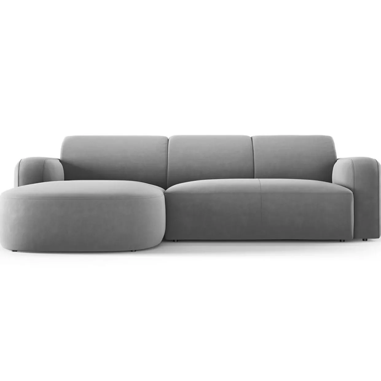Canapé d'angle gauche Velours Jasmin 4 Places gris - 250x170x72 cm-Mazzini Sofas Best